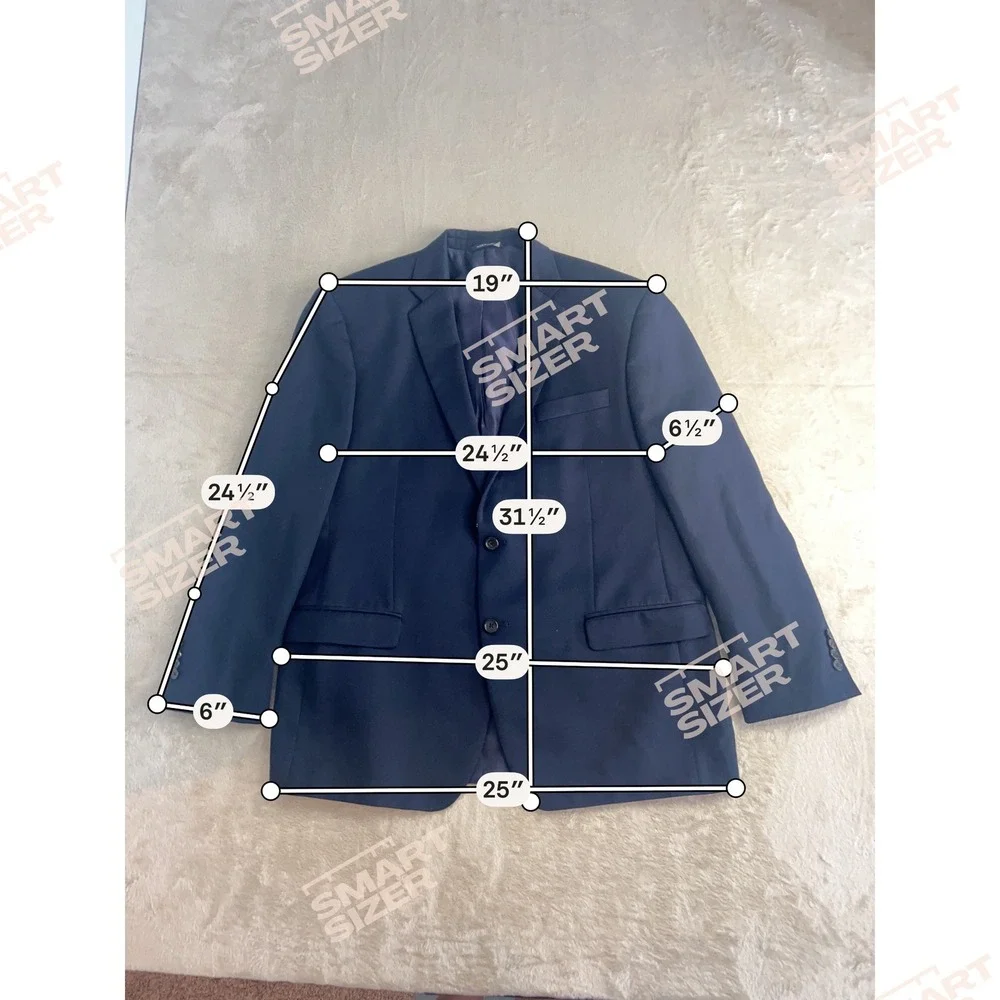 Ralph‎ Lauren Men's 3 Piece Suit 46R 40x28 Navy Blue 100% Wool Formal Wedding